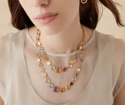 Necklaces-Marco Bicego 18K Yellow Gold Long Graduated Gemstone Necklace Yellowgold