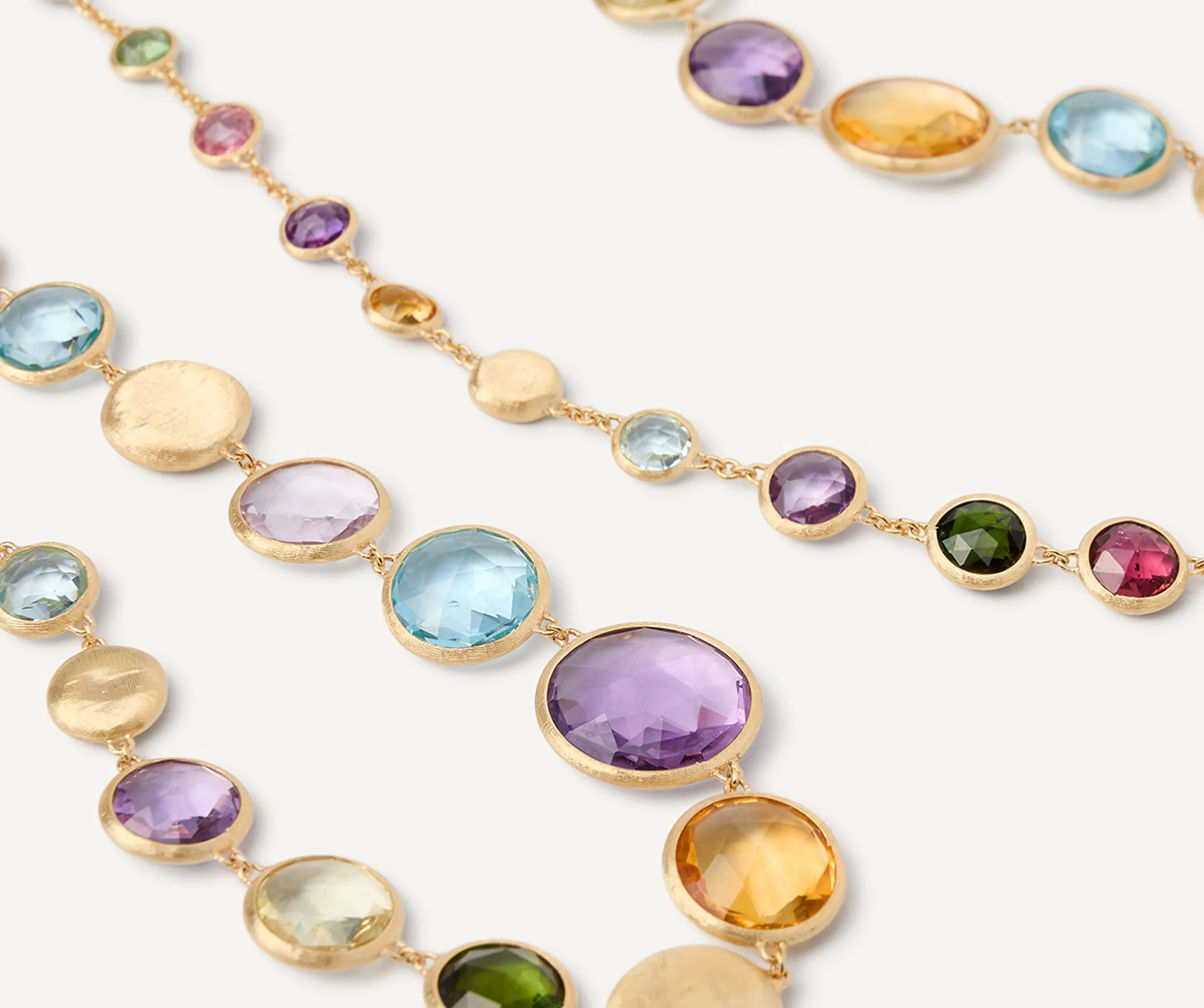 Necklaces-Marco Bicego 18K Yellow Gold Long Graduated Gemstone Necklace Yellowgold