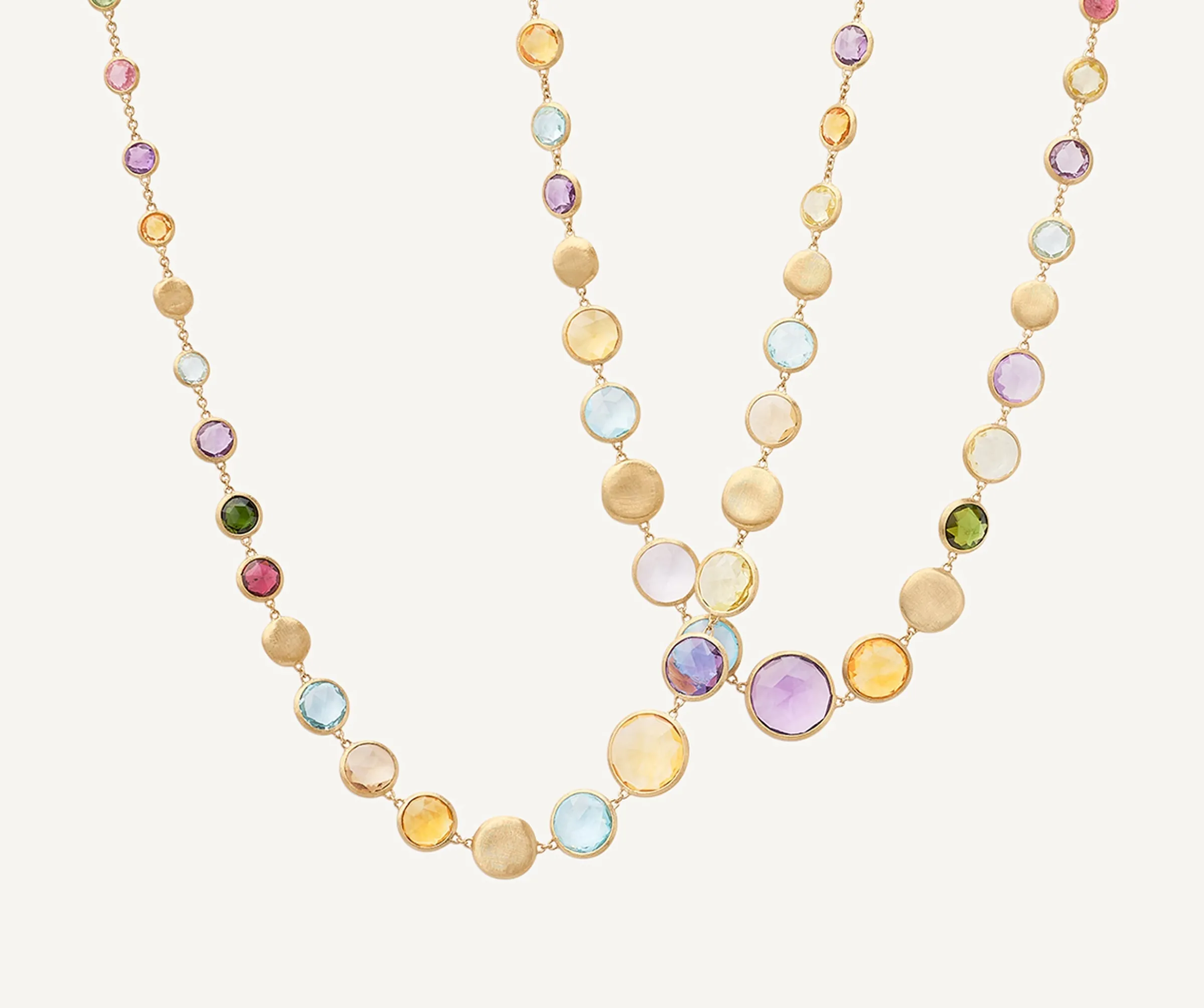 Necklaces-Marco Bicego 18K Yellow Gold Long Graduated Gemstone Necklace Yellowgold
