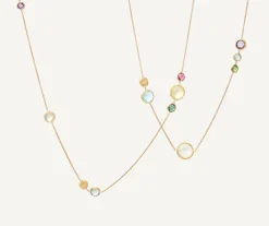 Necklaces-Marco Bicego 18K Yellow Gold Long Mixed Gemstone Necklace Yellowgold