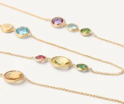 Necklaces-Marco Bicego 18K Yellow Gold Long Mixed Gemstone Necklace Yellowgold