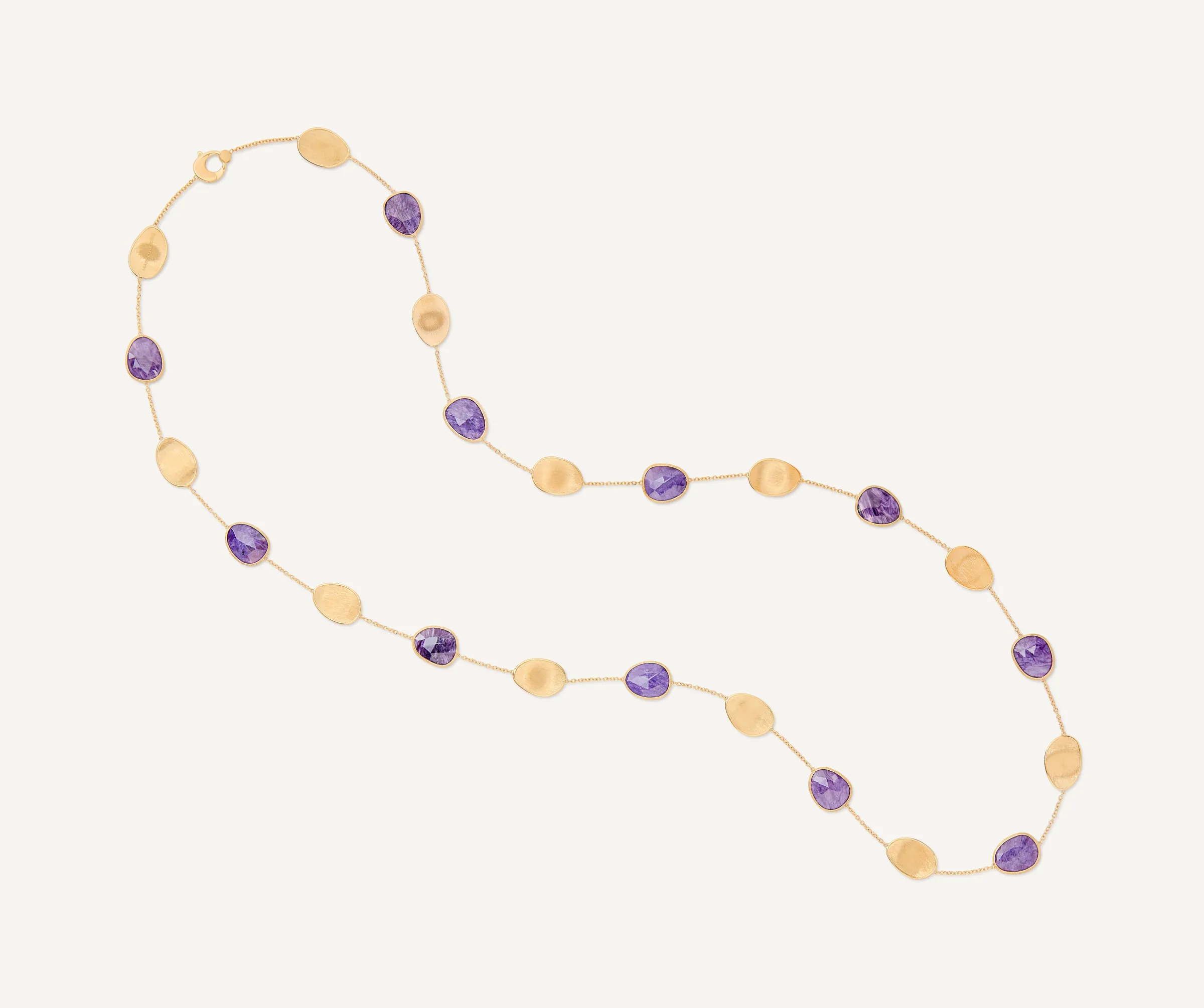 Necklaces-Marco Bicego 18K Yellow Gold Long Necklace with Charoite Yellowgold