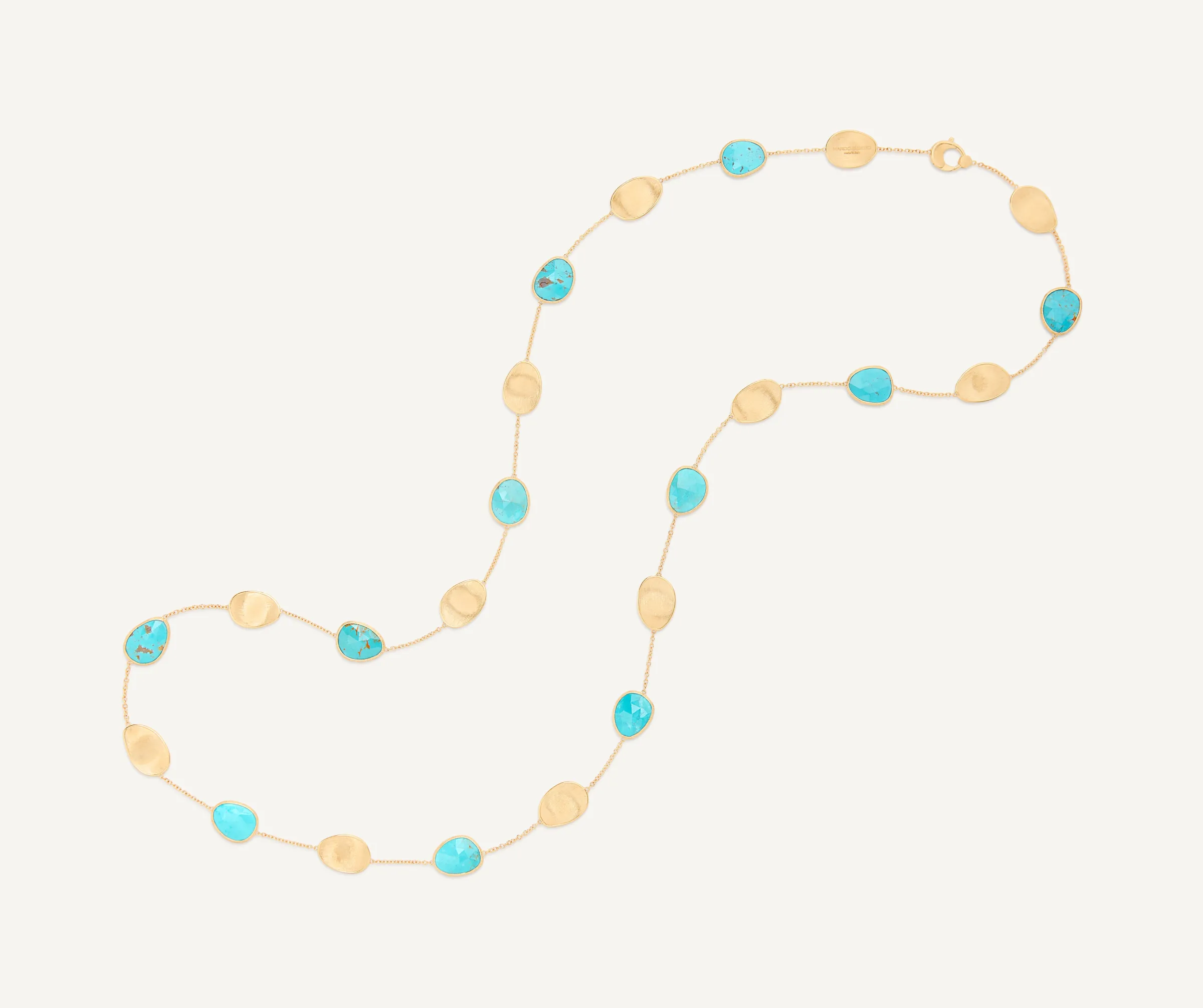 Necklaces-Marco Bicego 18K Yellow Gold Long Necklace with Turquoise Yellowgold
