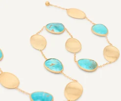 Necklaces-Marco Bicego 18K Yellow Gold Long Necklace with Turquoise Yellowgold