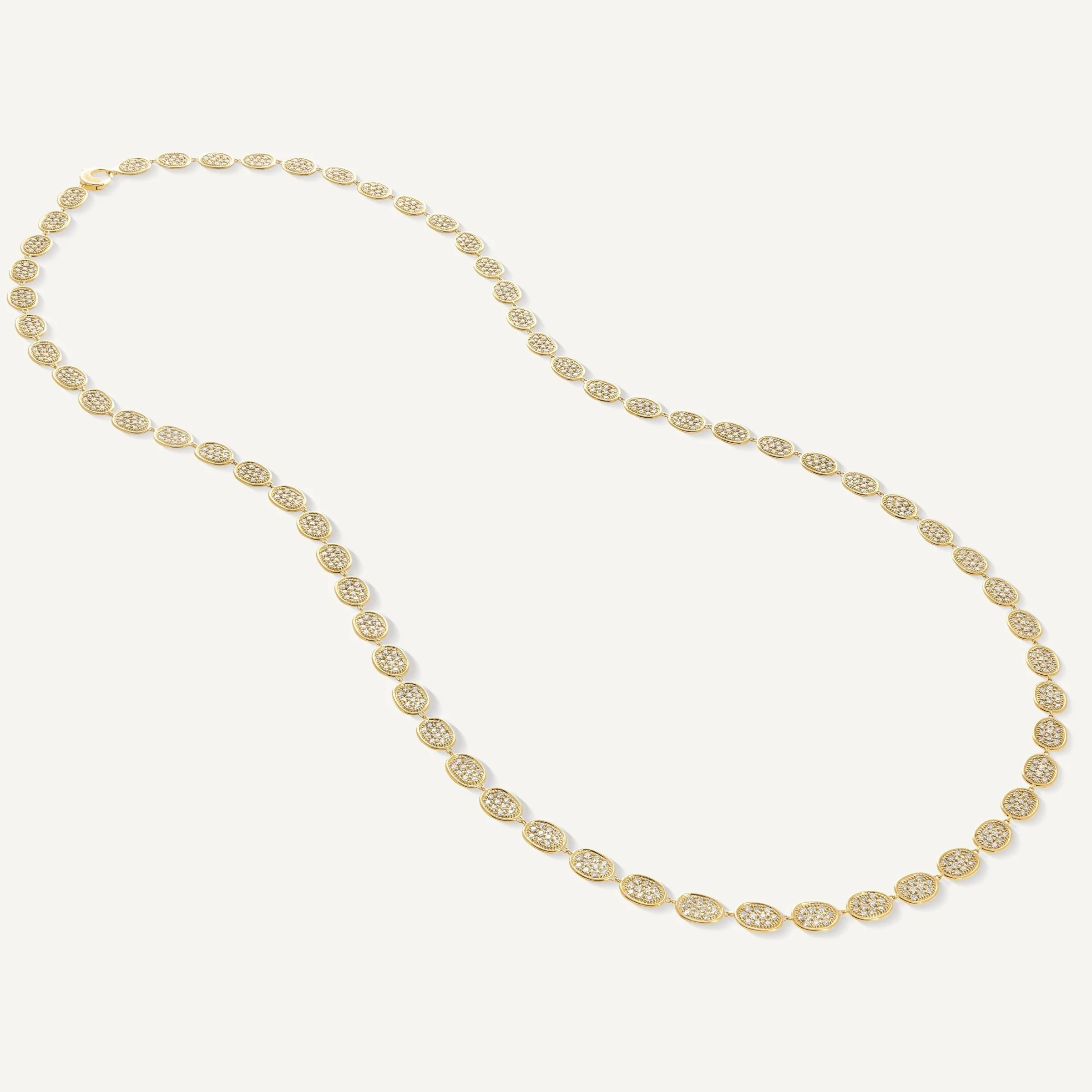 Necklaces-Marco Bicego 18K Yellow Gold Long Pavé Diamond Necklace Yellowgold