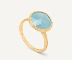 Rings-Marco Bicego 18K Yellow Gold Medium Aquamarine Ring YellowGold
