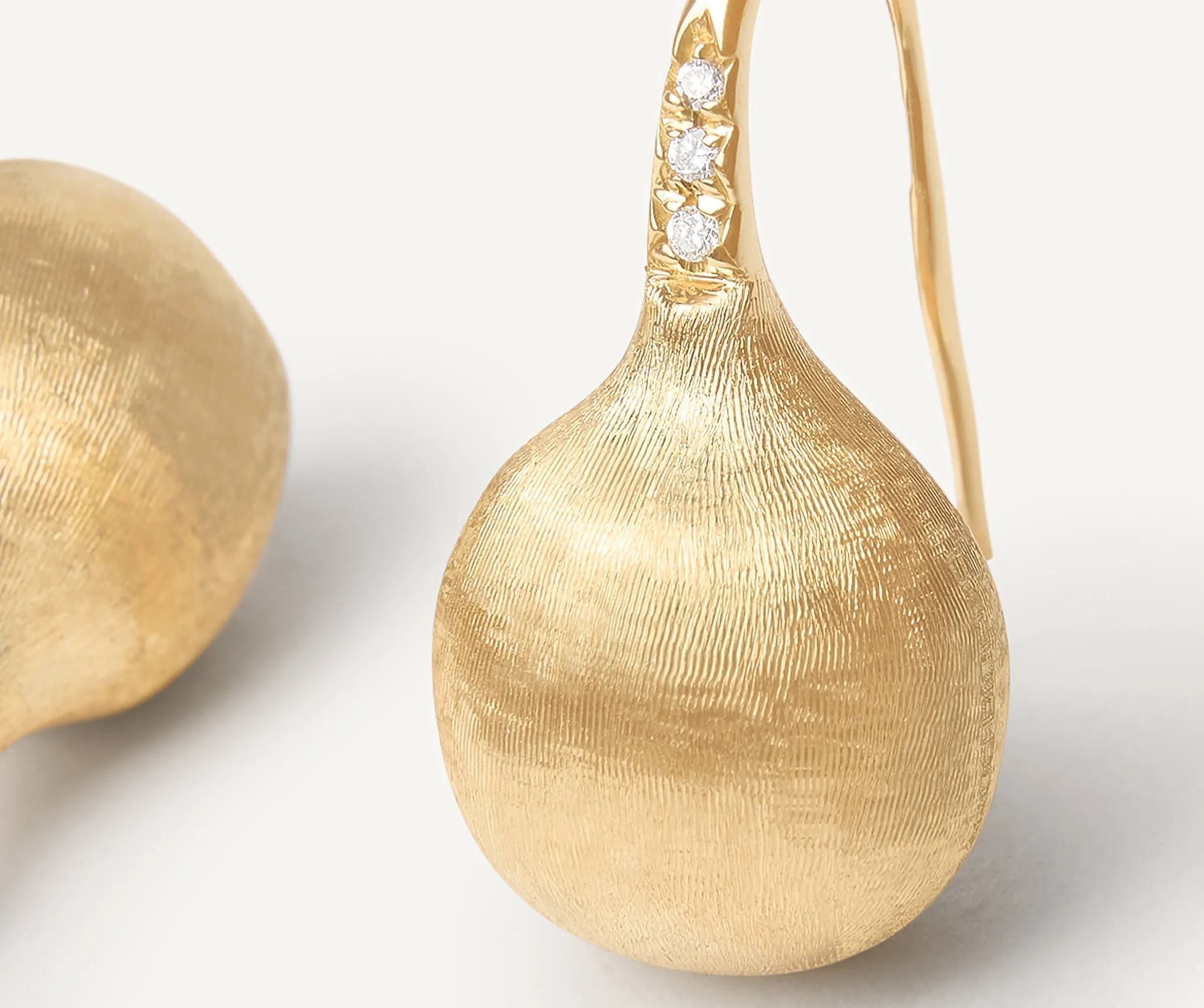 Earrings-Marco Bicego 18K Yellow Gold Medium Drop Earrings With Diamonds Yellowgold
