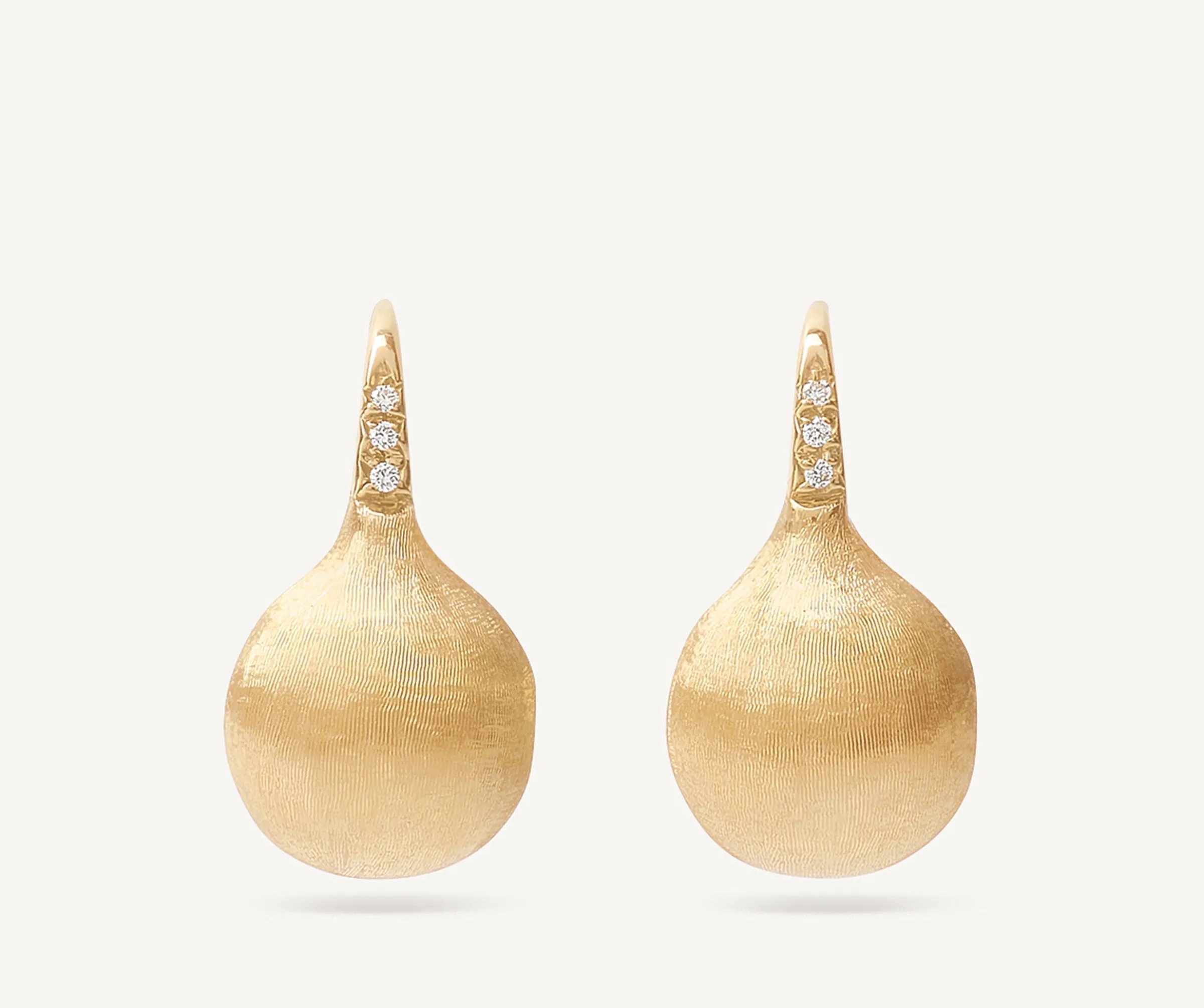 Earrings-Marco Bicego 18K Yellow Gold Medium Drop Earrings With Diamonds Yellowgold