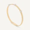 Bracelets-Marco Bicego 18K Yellow Gold Medium Stackable Bracelet With 3 Diamonds Pavé Stations Yellowgold
