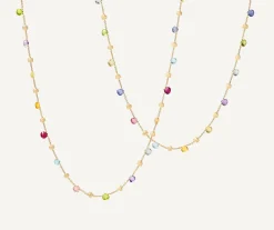 Necklaces-Marco Bicego 18K Yellow Gold Mixed Gemstone Long Necklace Yellowgold