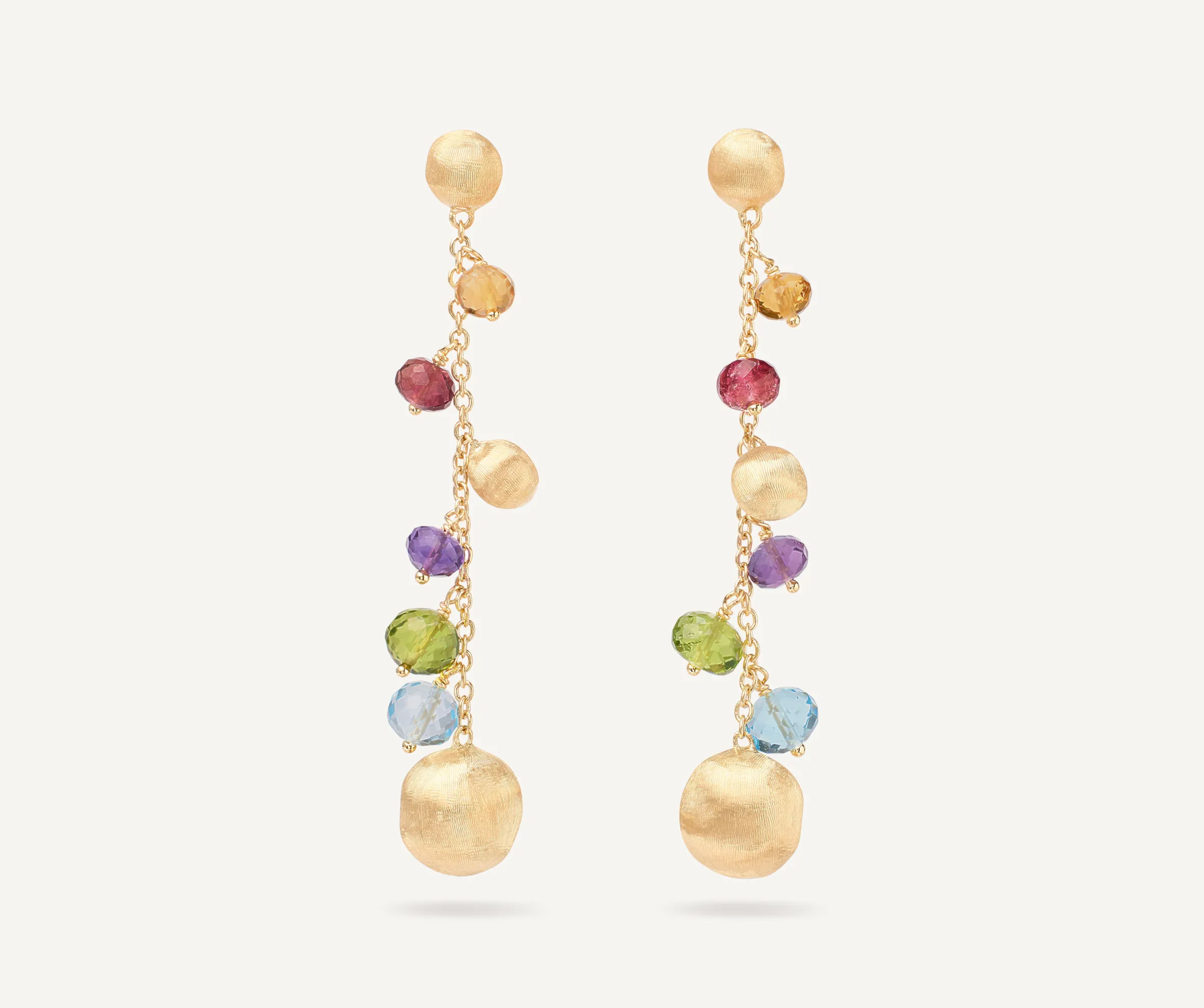 Earrings-Marco Bicego 18K Yellow Gold Mixed Gemstone Duster Earrings Yellowgold