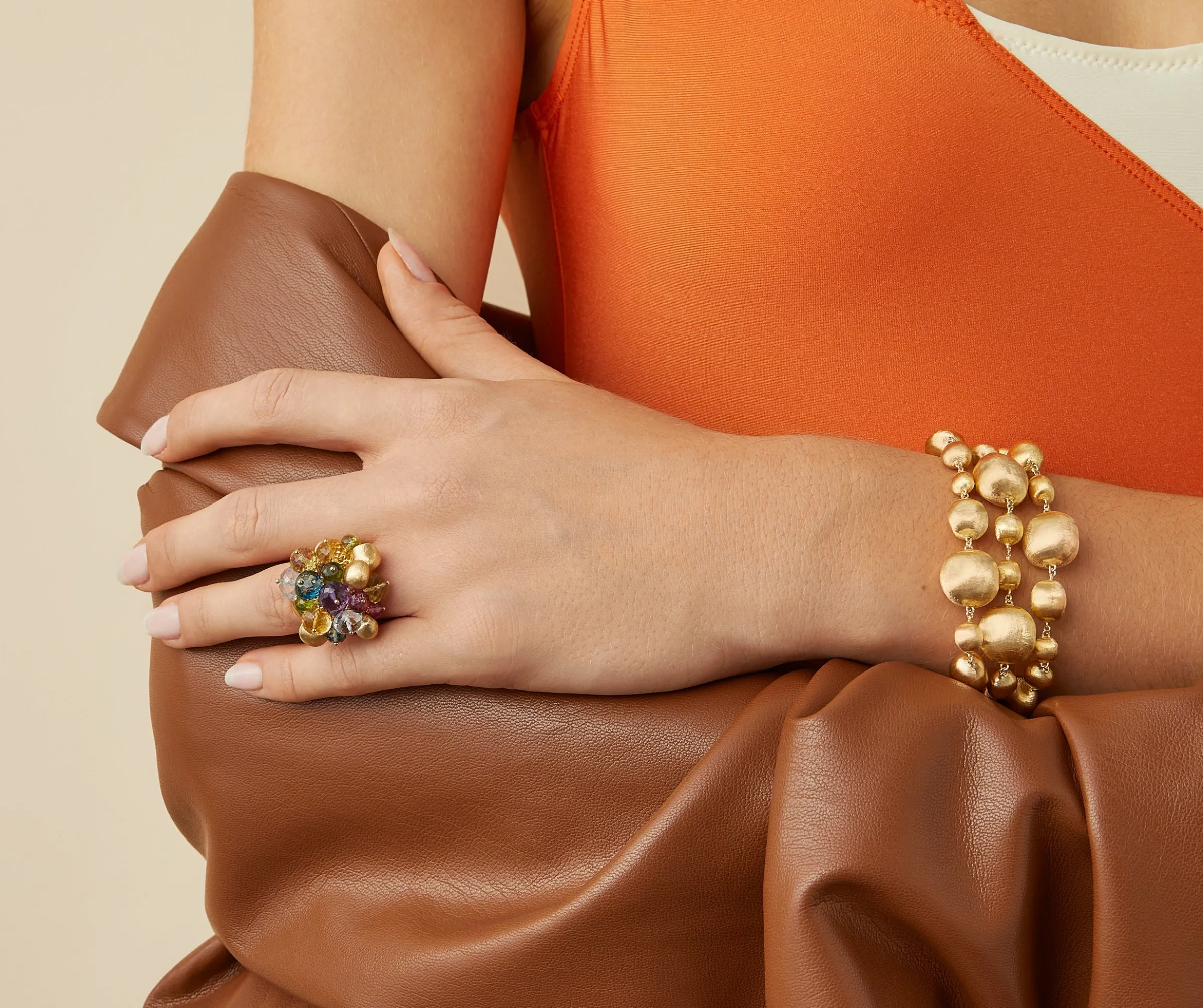 Rings-Marco Bicego 18K Yellow Gold Mixed Gemstone Large Cocktail Ring Yellowgold