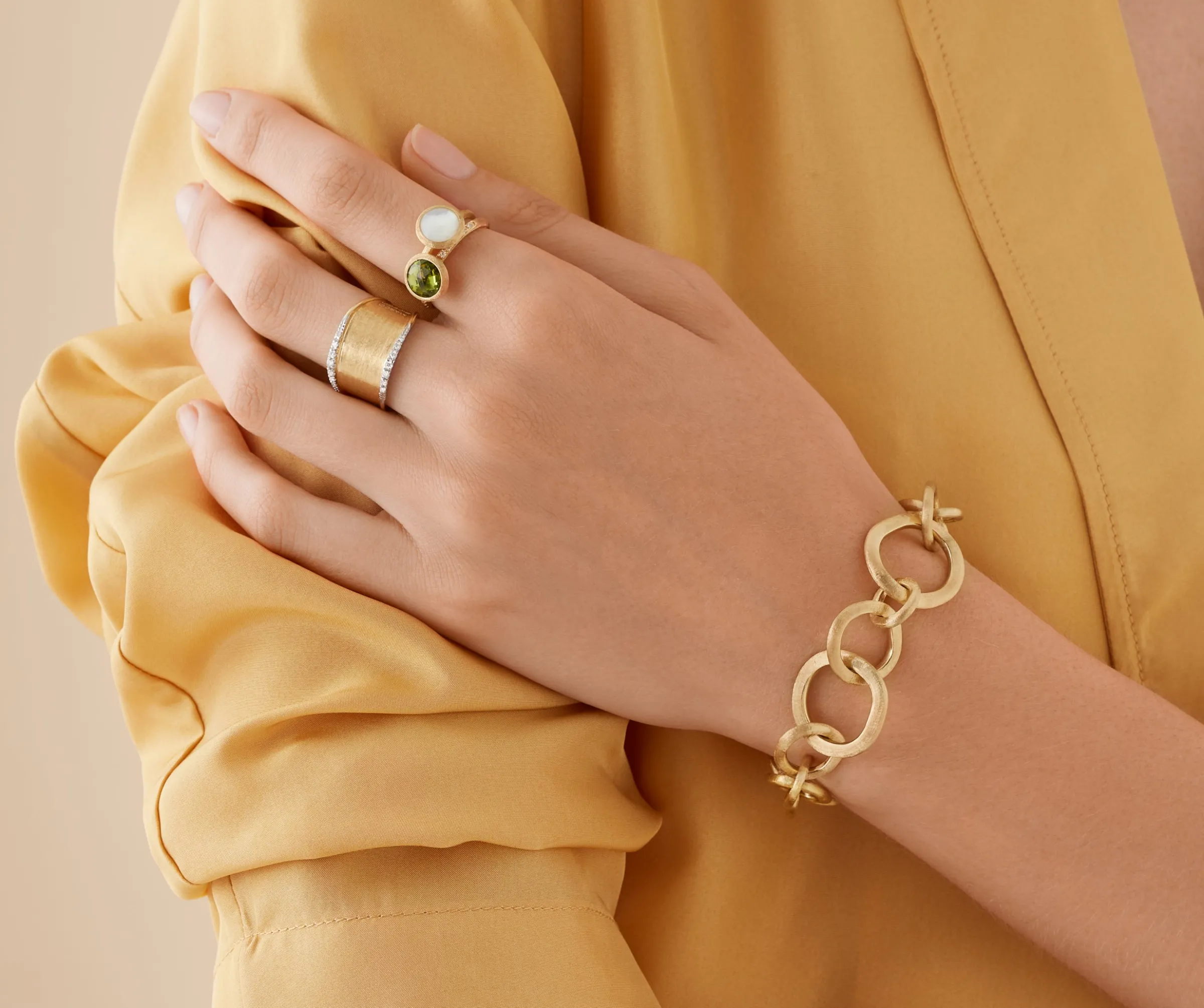 Bracelets-Marco Bicego 18K Yellow Gold Mixed Link Bracelet Yellowgold