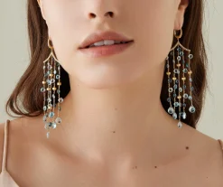 Earrings-Marco Bicego 18K Yellow Gold Mixed Topaz Five-Strand Chandelier Earrings Yellowgold