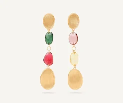 Earrings-Marco Bicego 18K Yellow Gold Mixed Tourmaline Drop Earrings Yellowgold
