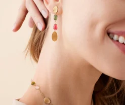 Earrings-Marco Bicego 18K Yellow Gold Mixed Tourmaline Drop Earrings Yellowgold