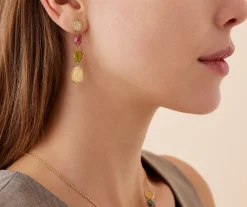 Earrings-Marco Bicego 18K Yellow Gold Mixed Tourmaline Drop Earrings with Diamonds Yellowgold