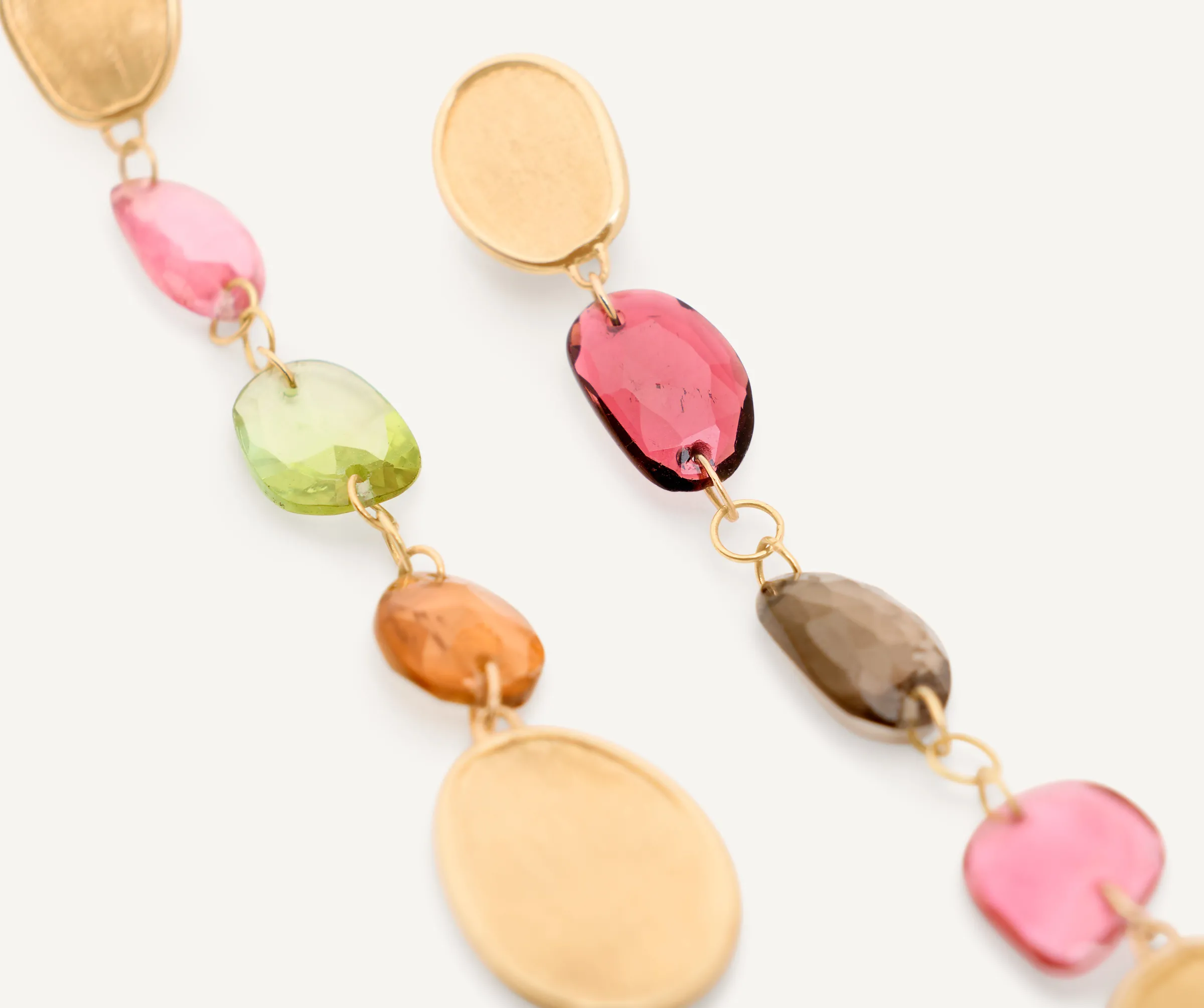 Earrings-Marco Bicego 18K Yellow Gold Mixed Tourmaline Statement Earrings Yellowgold