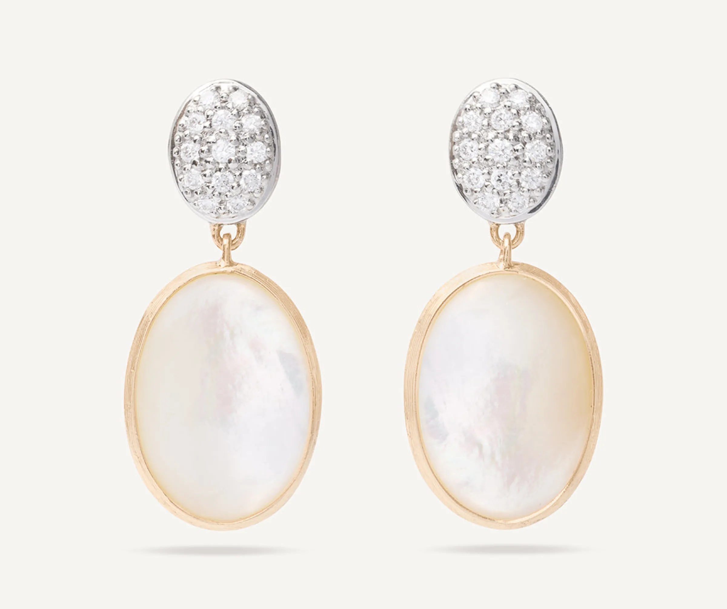 Earrings-Marco Bicego 18K Yellow Gold Mother of Pearl u0026 Diamond Drop Earrings Yellowgold