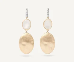 Earrings-Marco Bicego 18K Yellow Gold Mother of Pearl, Gold u0026 Diamond Accent Earrings Yellowgold