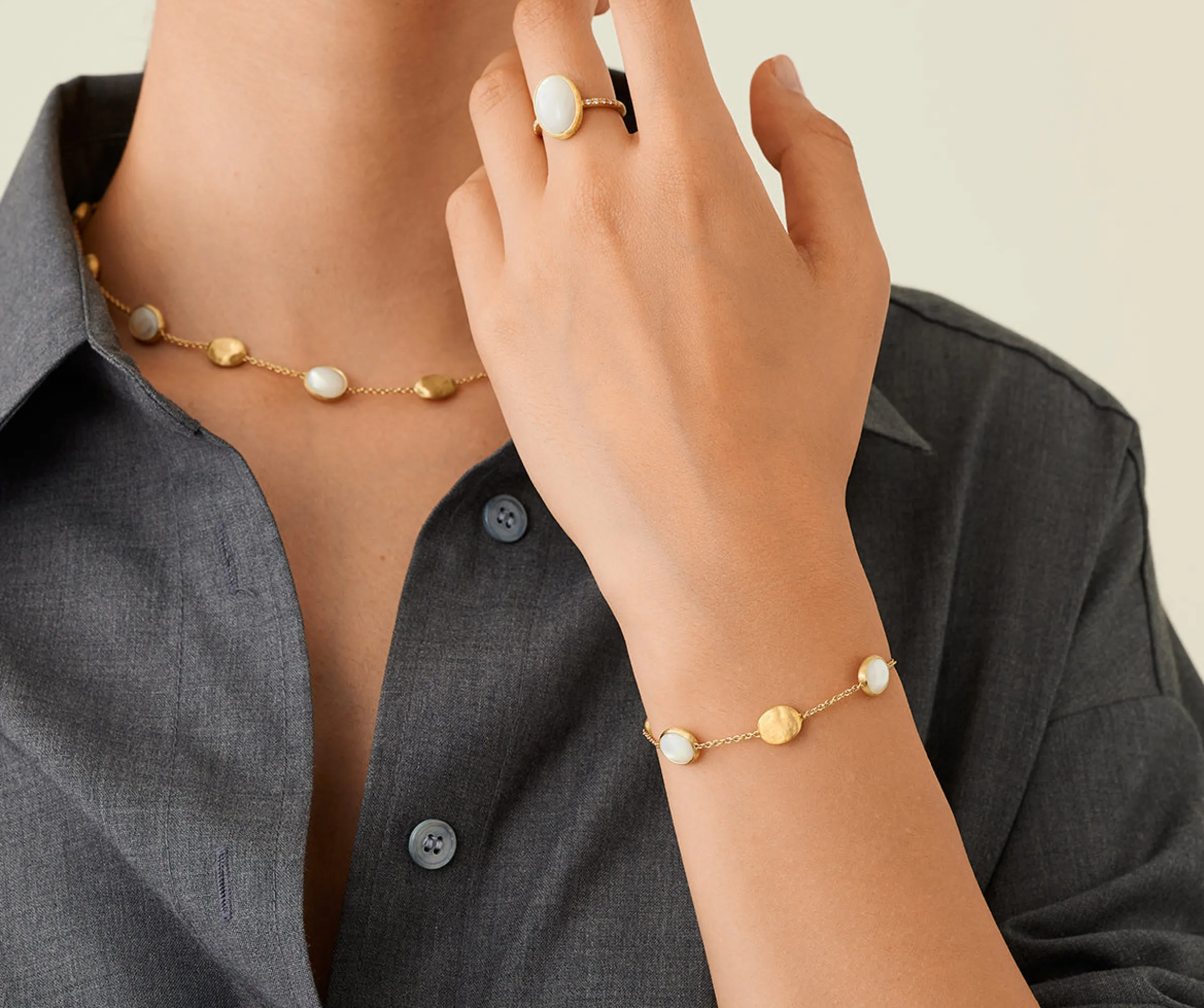 Bracelets-Marco Bicego 18K Yellow Gold Mother of Pearl u0026 Gold Bracelet Yellowgold