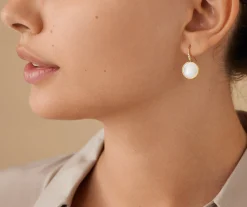 Earrings-Marco Bicego 18K Yellow Gold Mother of Pearl Drop Earrings with Diamonds YellowGold