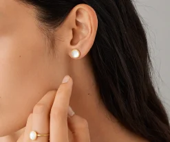 Earrings-Marco Bicego 18K Yellow Gold Mother of Pearl Stud Earrings YellowGold