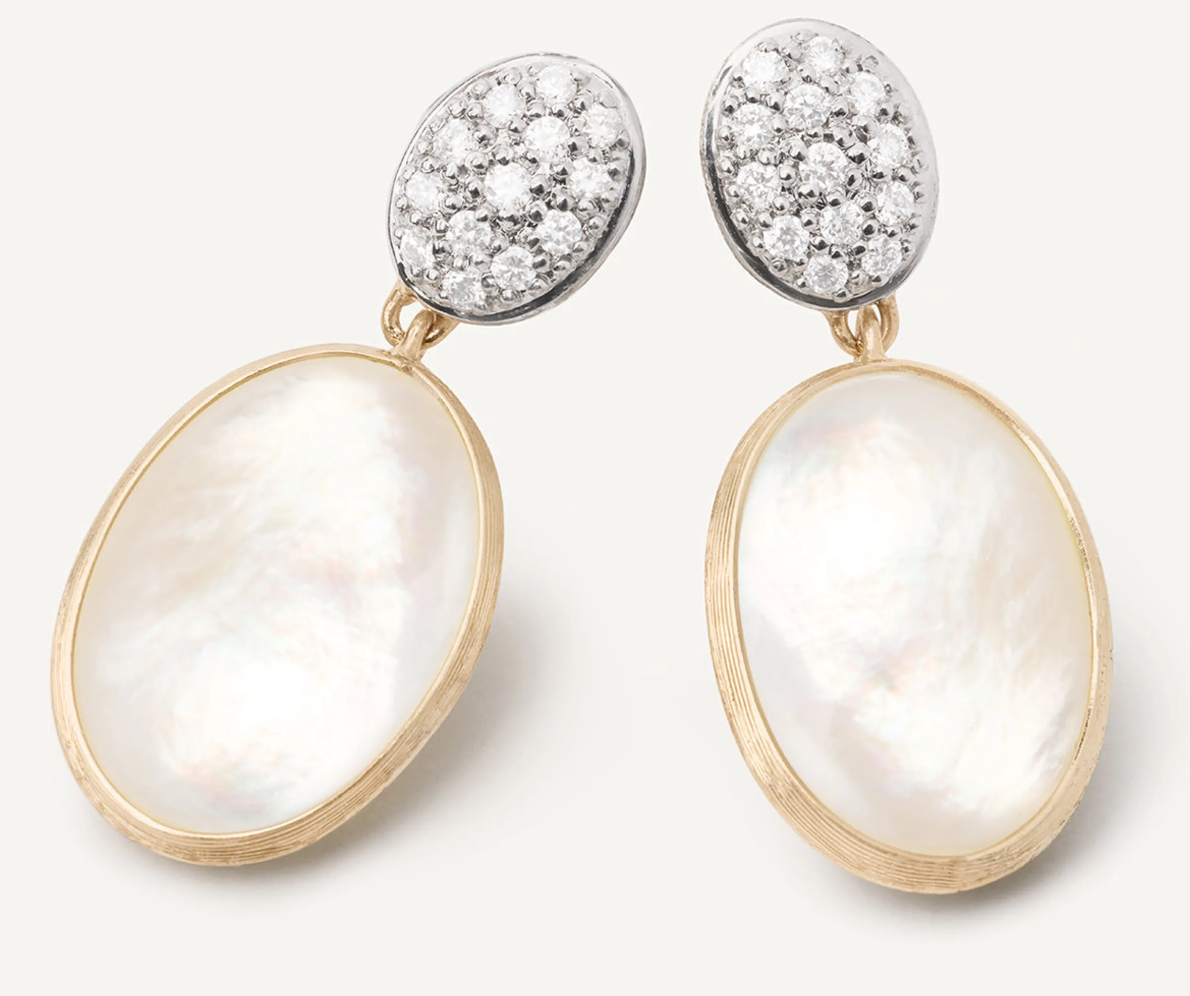Earrings-Marco Bicego 18K Yellow Gold Mother of Pearl u0026 Diamond Drop Earrings Yellowgold