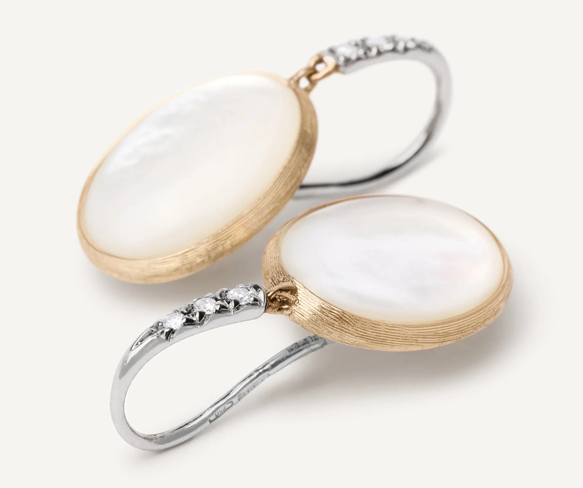 Earrings-Marco Bicego 18K Yellow Gold Mother of Pearl u0026 Diamond Drop Earrings Yellowgold