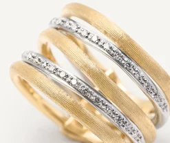 Rings-Marco Bicego 18K Yellow Gold Multi-Band Diamond Stackable Ring Yellowgold
