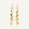 Earrings-Marco Bicego 18K Yellow Gold Multi-Strand Tourmaline Earrings with Diamond Accent Yellowgold