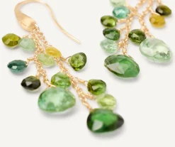 Earrings-Marco Bicego 18K Yellow Gold Multi-Strand Green Tourmaline Earrings Yellowgold