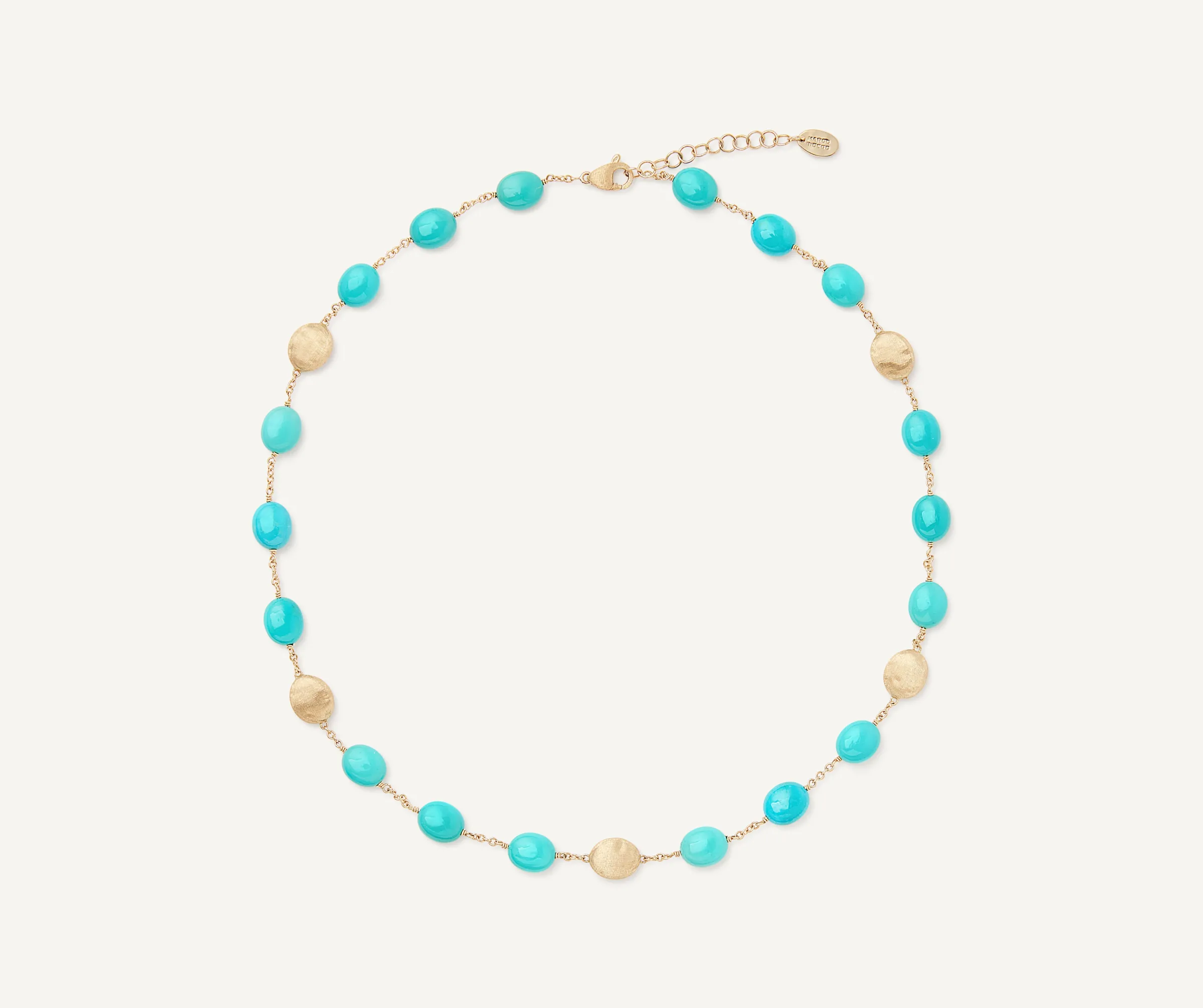 Necklaces-Marco Bicego 18K Yellow Gold Necklace with Turquoise, Short Yellowgold
