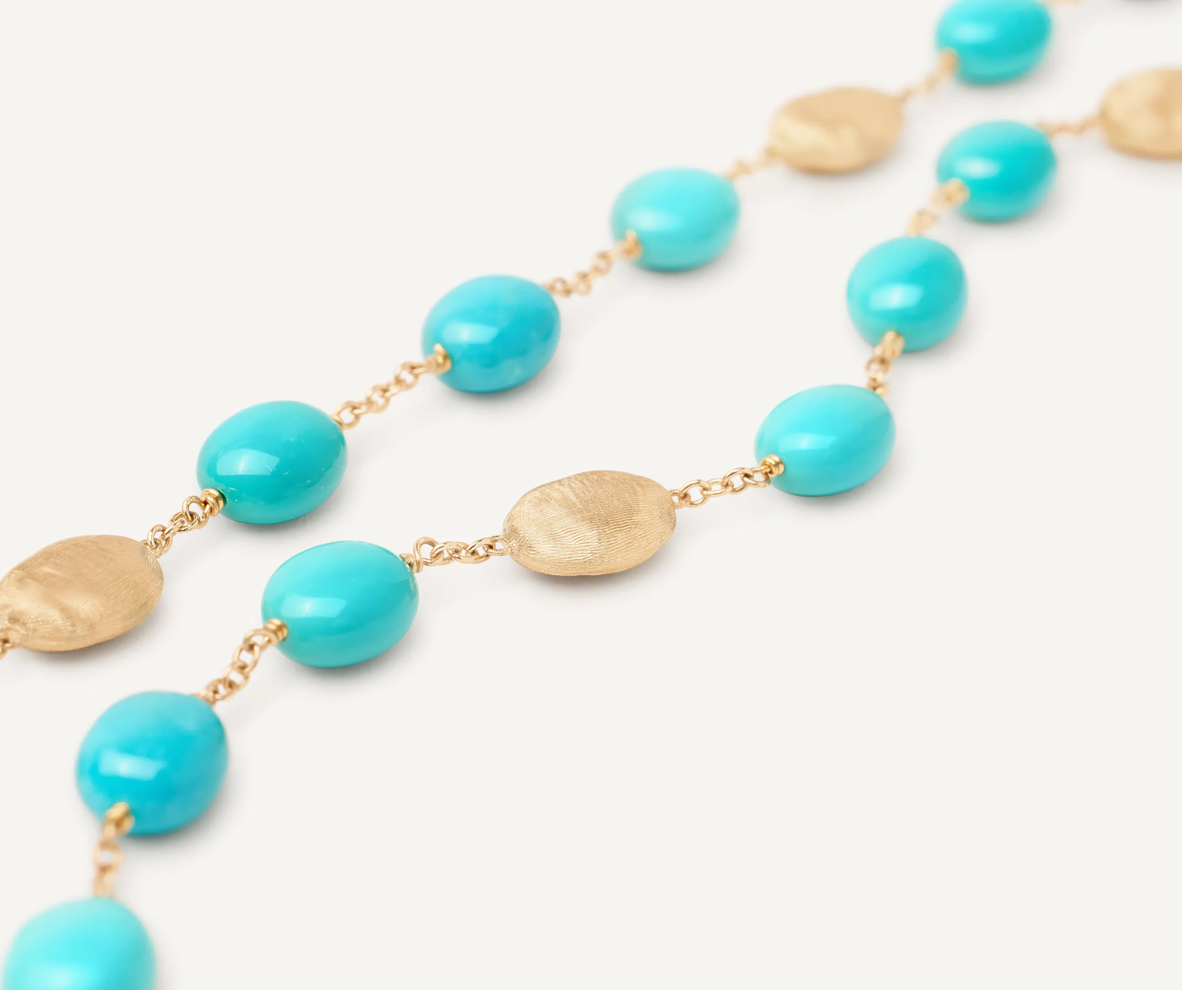Necklaces-Marco Bicego 18K Yellow Gold Necklace with Turquoise, Short Yellowgold