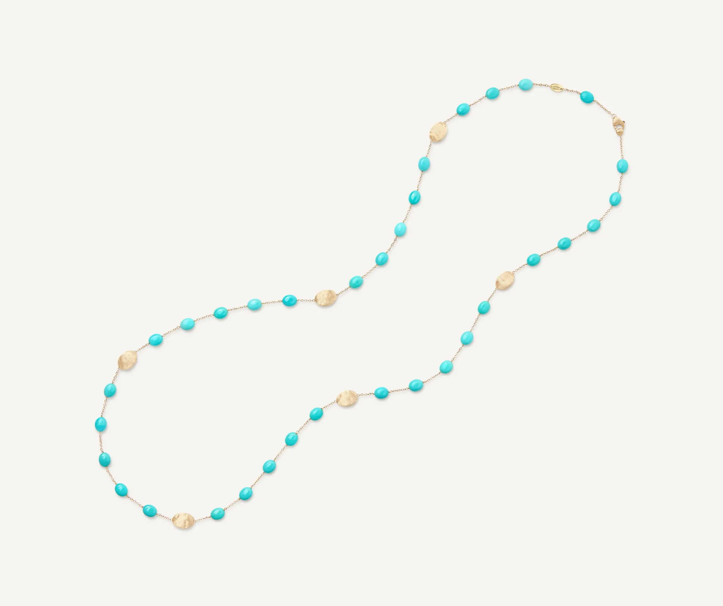 Necklaces-Marco Bicego 18K Yellow Gold Necklace with Turquoise, Long Yellowgold