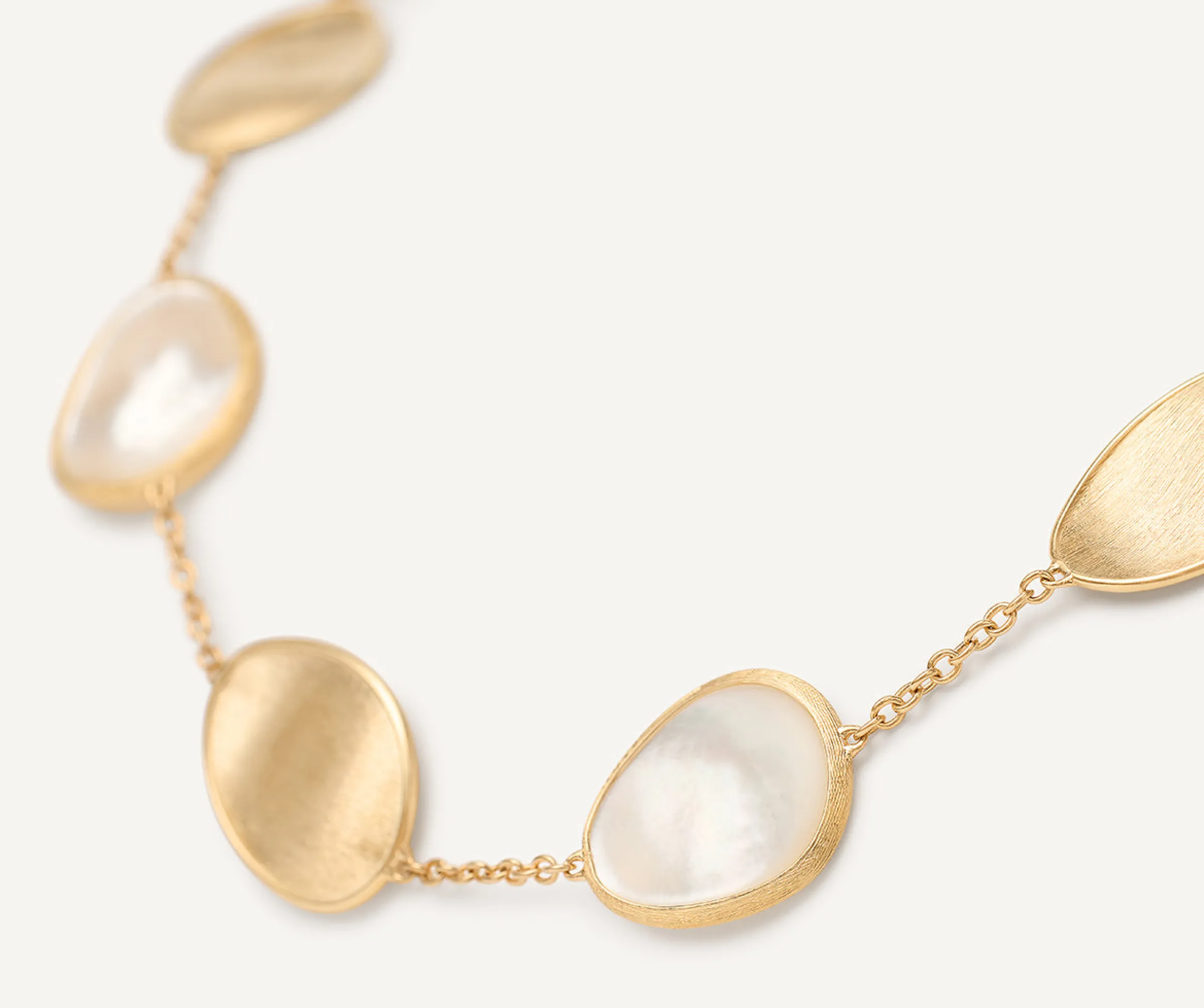 Necklaces-Marco Bicego 18K Yellow Gold Necklace with Mother of Pearl, Short Yellowgold