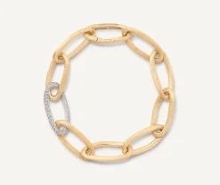 Bracelets-Marco Bicego 18K Yellow Gold Oval Link Bracelet With Pavé Diamonds Yellowgold
