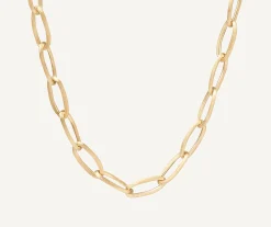 Necklaces-Marco Bicego 18K Yellow Gold Oval Link Necklace Yellowgold