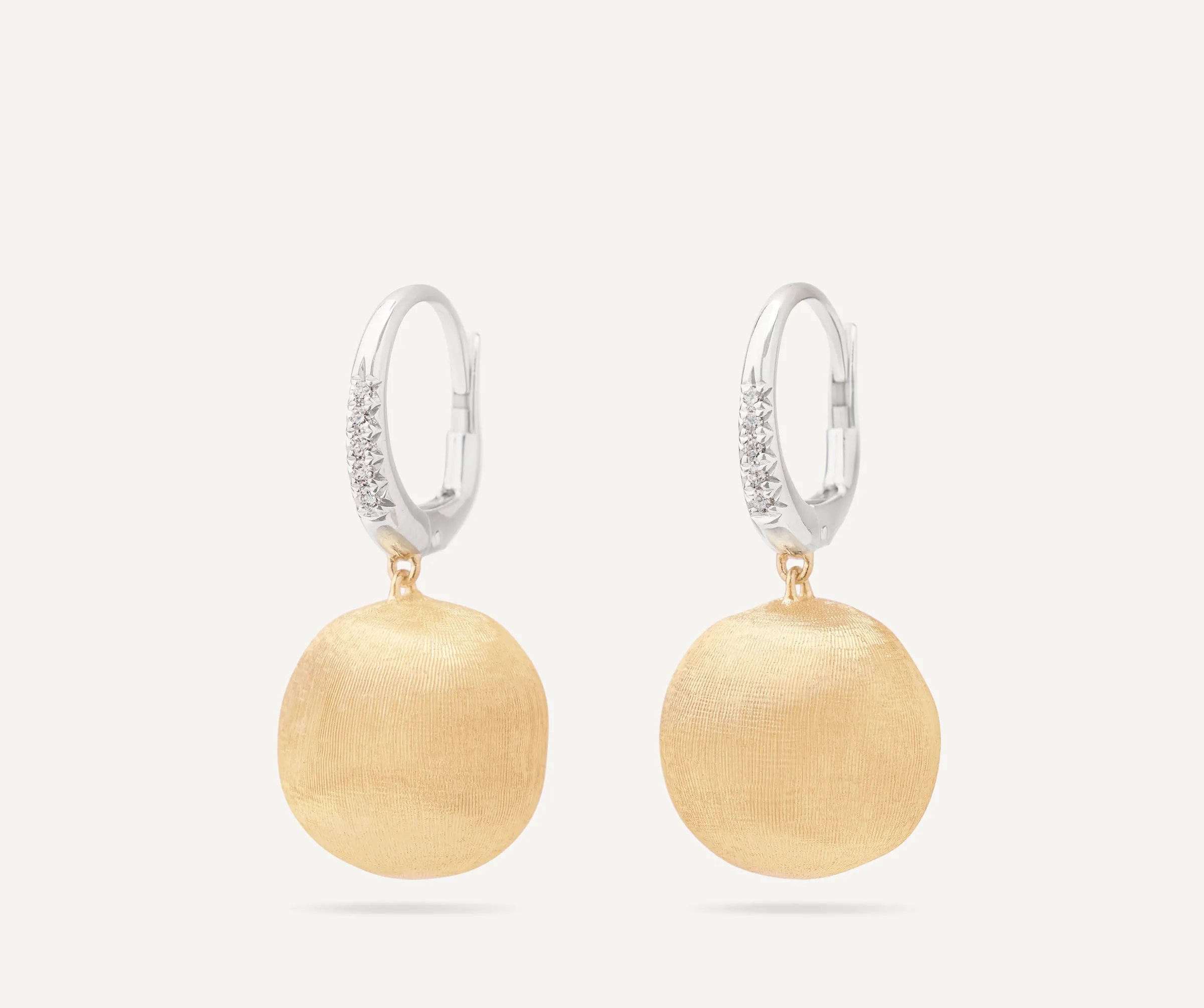 Earrings-Marco Bicego 18K Yellow Gold Pendant Earrings With Diamond Clip Yellowgold