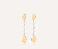 Earrings-Marco Bicego 18K Yellow Gold Pendant Earrings with Diamonds Yellowgold