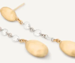 Earrings-Marco Bicego 18K Yellow Gold Pendant Earrings with Diamonds Yellowgold