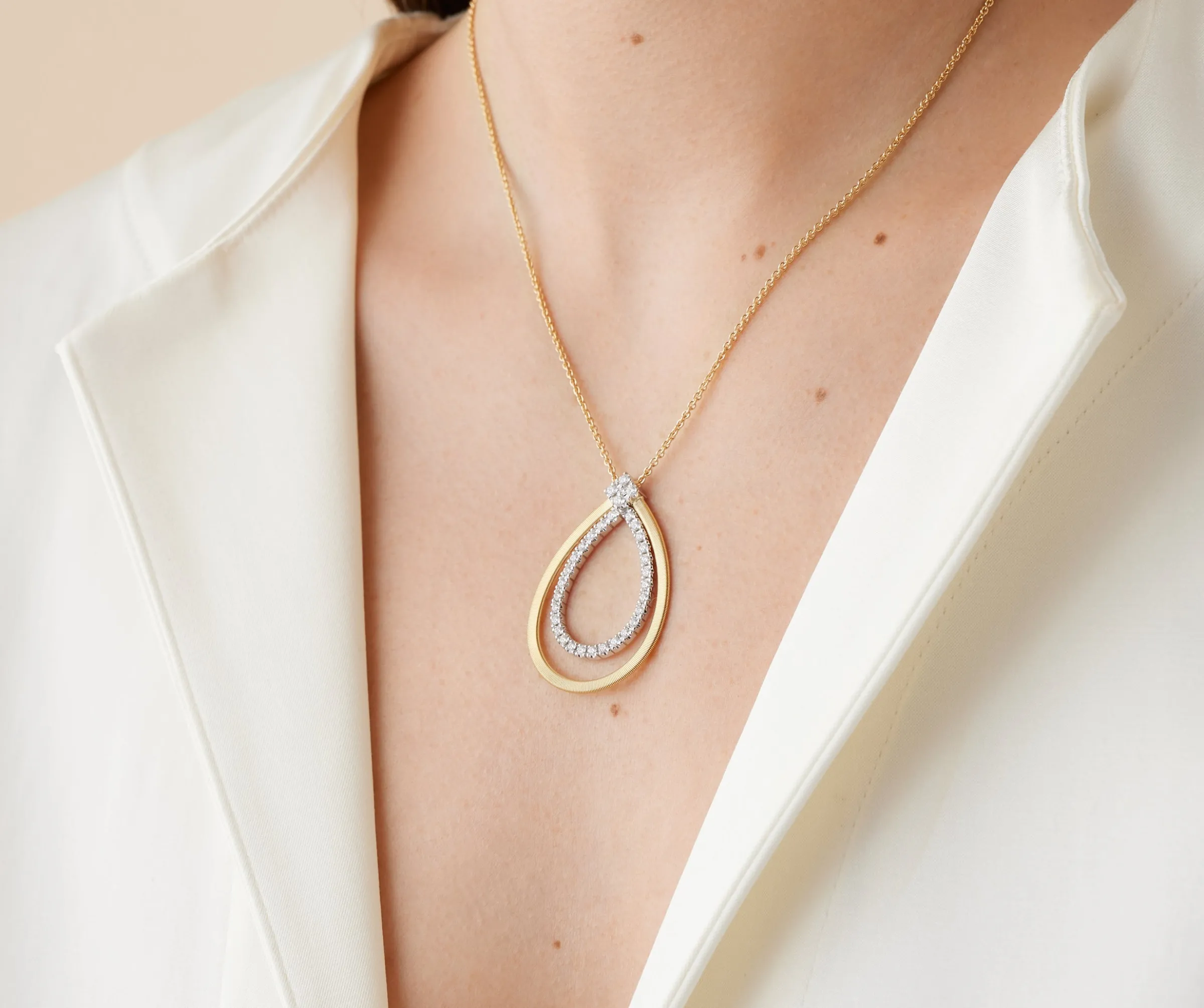 Pendants | Necklaces-Marco Bicego 18K Yellow Gold Pendant Necklace With Diamonds Yellowgold