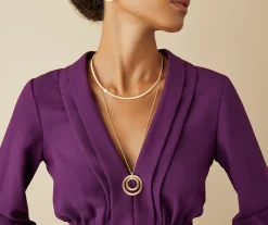 Pendants | Necklaces-Marco Bicego 18K Yellow Gold Pendant With Diamonds, Long Yellowgold