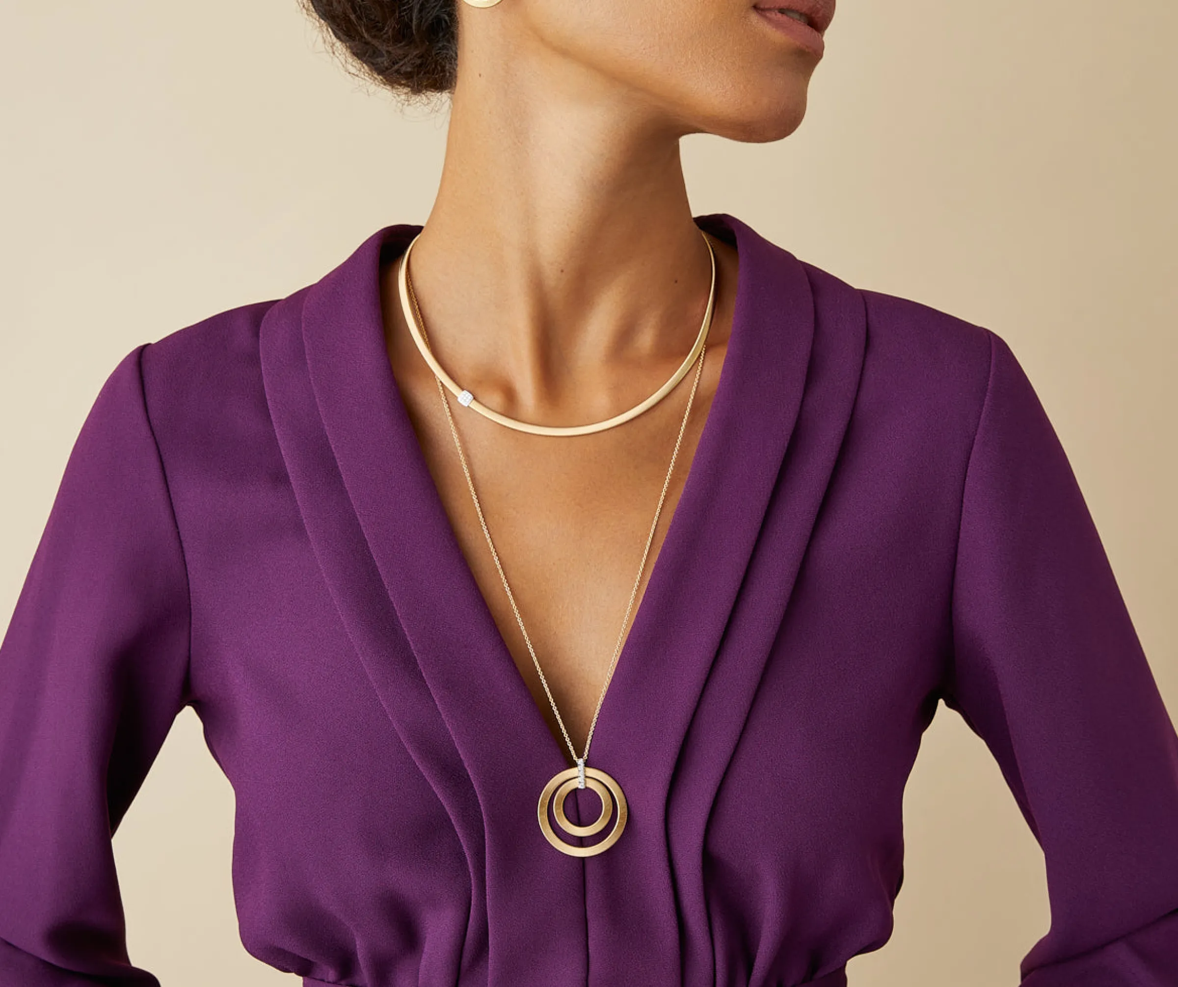 Pendants | Necklaces-Marco Bicego 18K Yellow Gold Pendant With Diamonds, Long Yellowgold