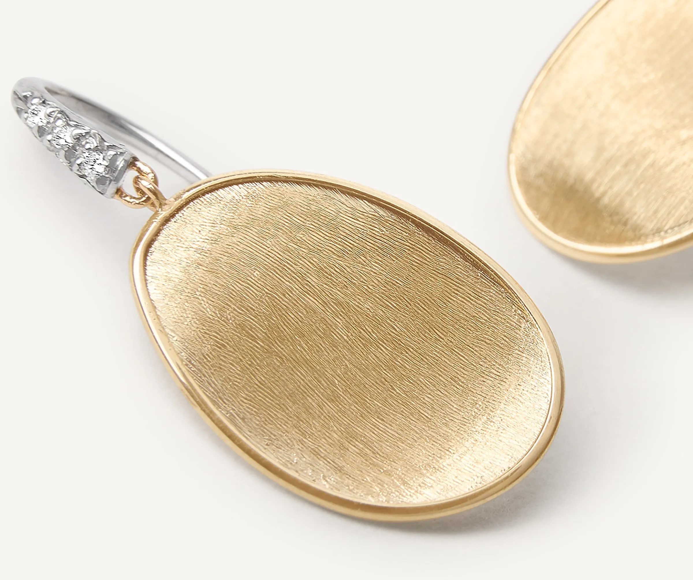 Earrings-Marco Bicego 18K Yellow Gold Petal Drop Earrings With Diamonds, Small Yellowgold