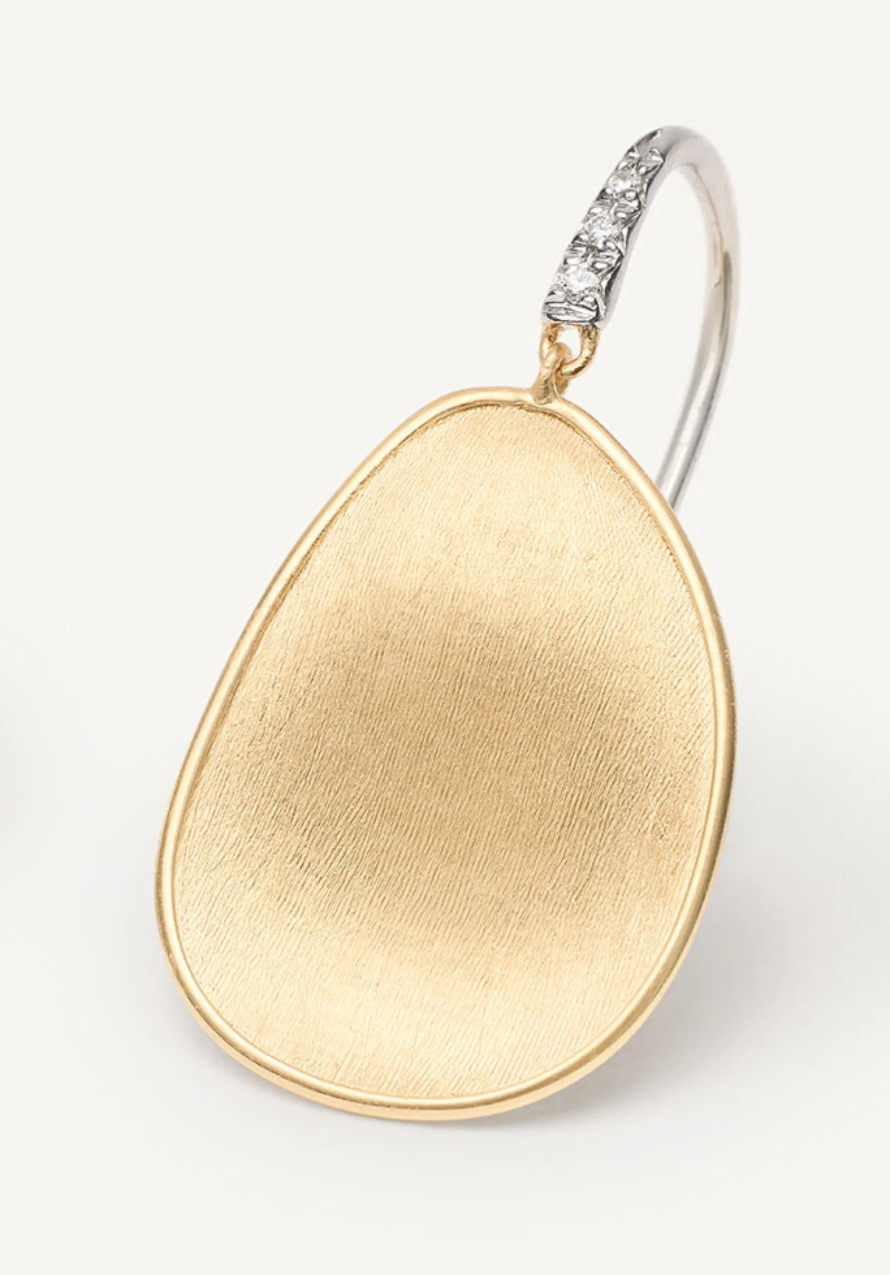 Earrings-Marco Bicego 18K Yellow Gold Petal Drop Earrings With Diamonds, Medium Yellowgold