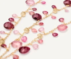 Bracelets-Marco Bicego 18K Yellow Gold Pink Tourmaline Multi-Strand Bracelet Yellowgold