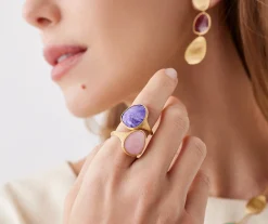 Rings-Marco Bicego 18K Yellow Gold Ring with Charoite Yellowgold
