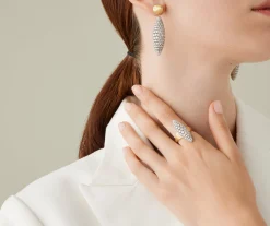 Rings-Marco Bicego 18K Yellow Gold Ring With Diamond Element Yellowgold