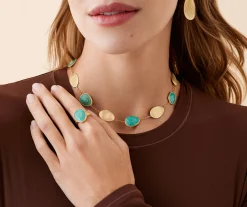 Rings-Marco Bicego 18K Yellow Gold Ring with Turquoise Yellowgold